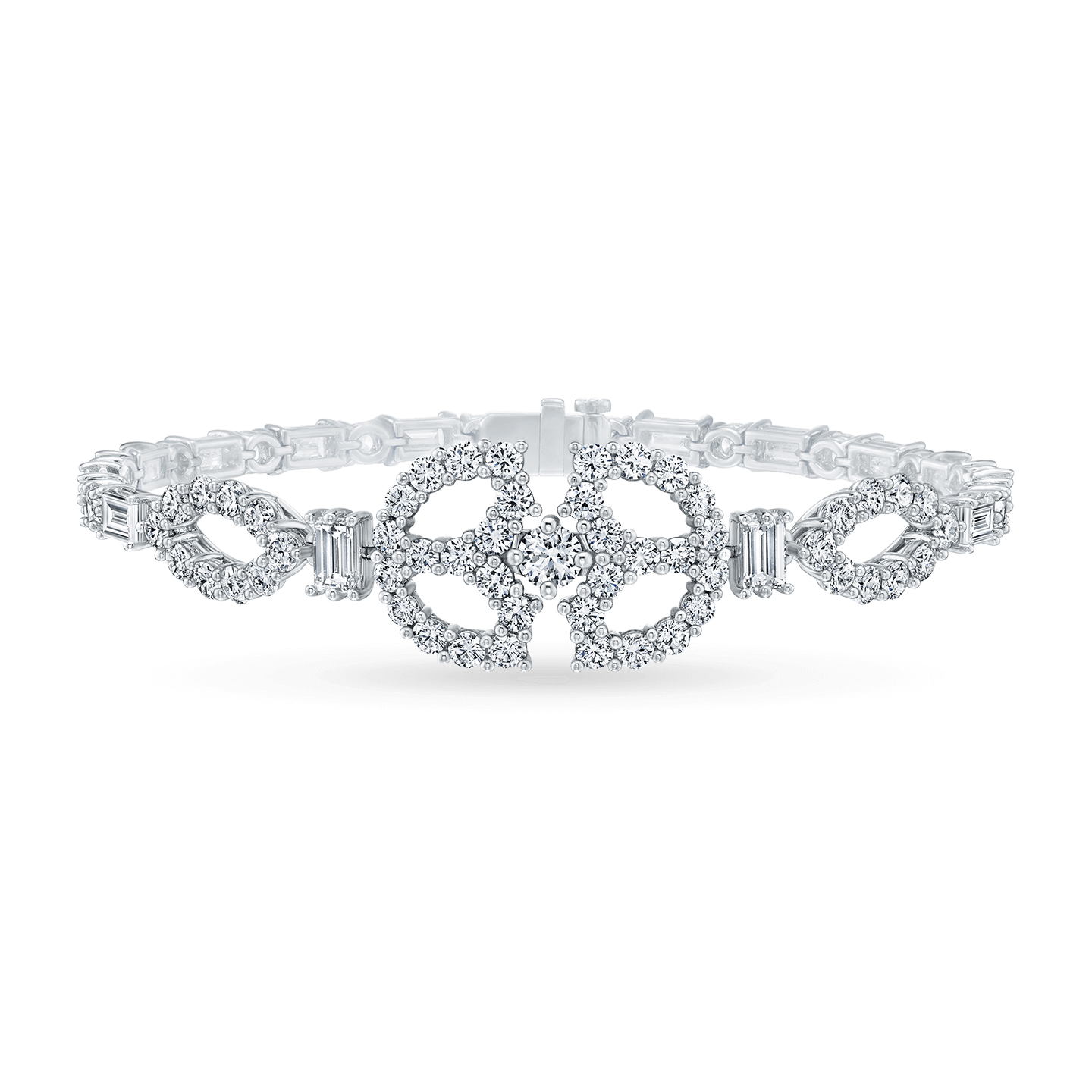 Vue de face de la Bracelet Art Deco en diamant