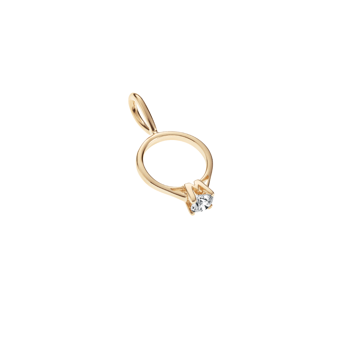 Engagement Ring Charm in Yellow Gold, Product Image 4