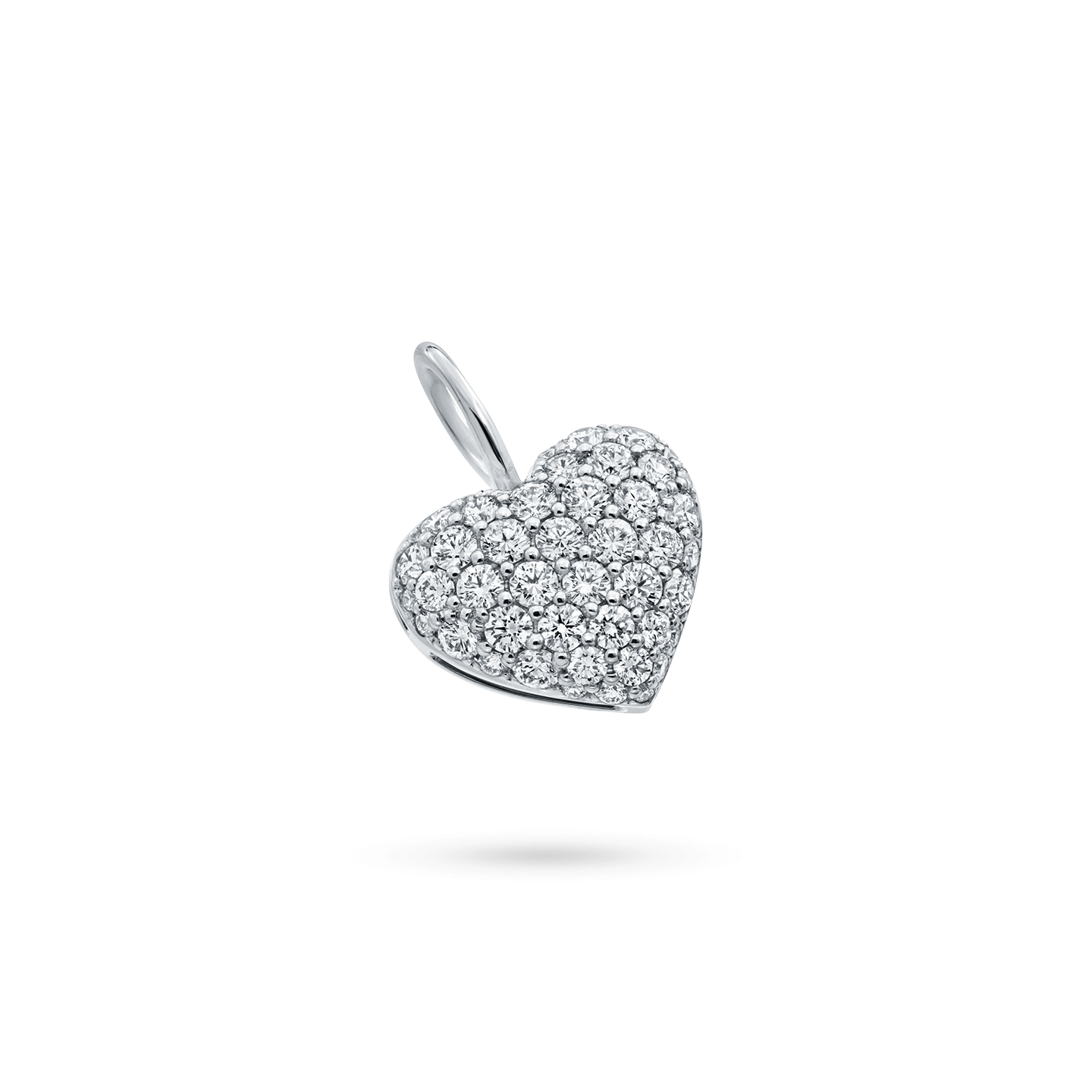 Pav Heart Charm in Platinum Harry Winston