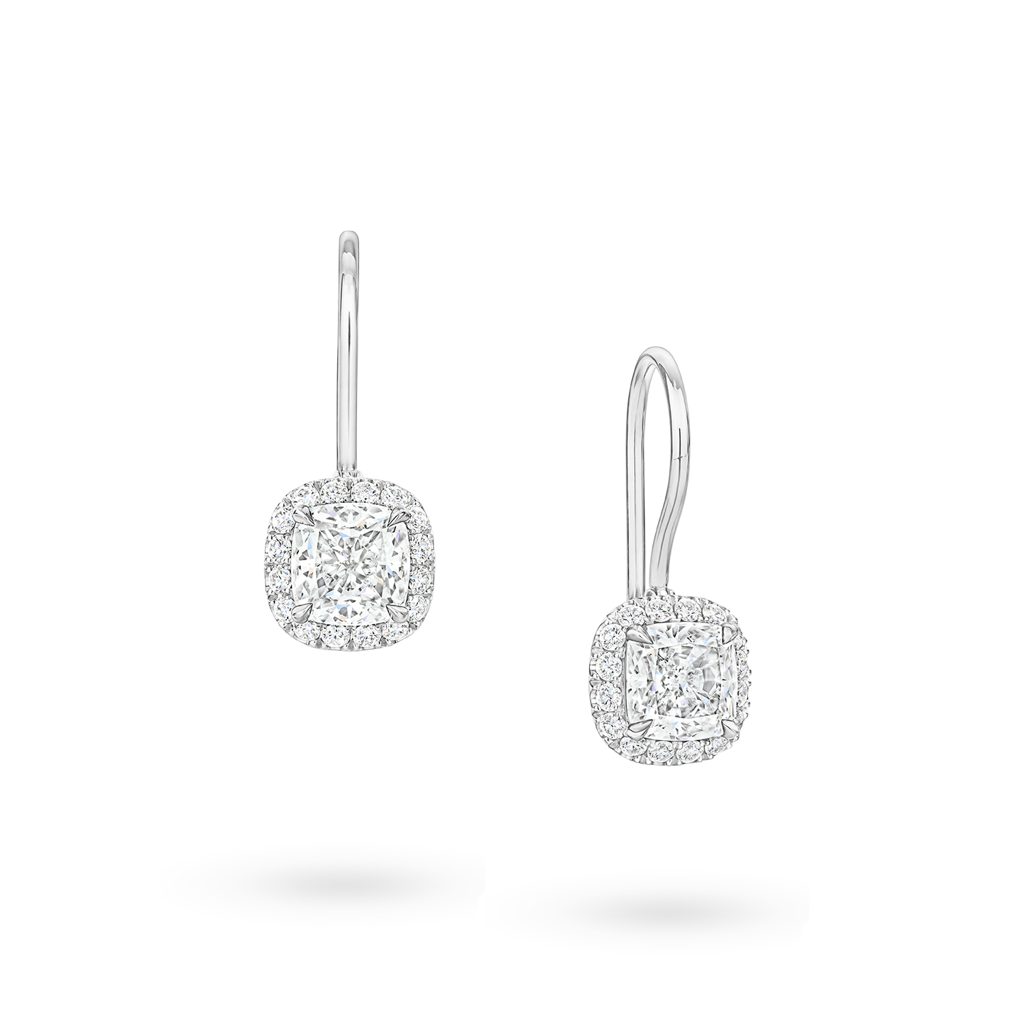 Cushion-Cut Diamond Halo Stud Earrings
