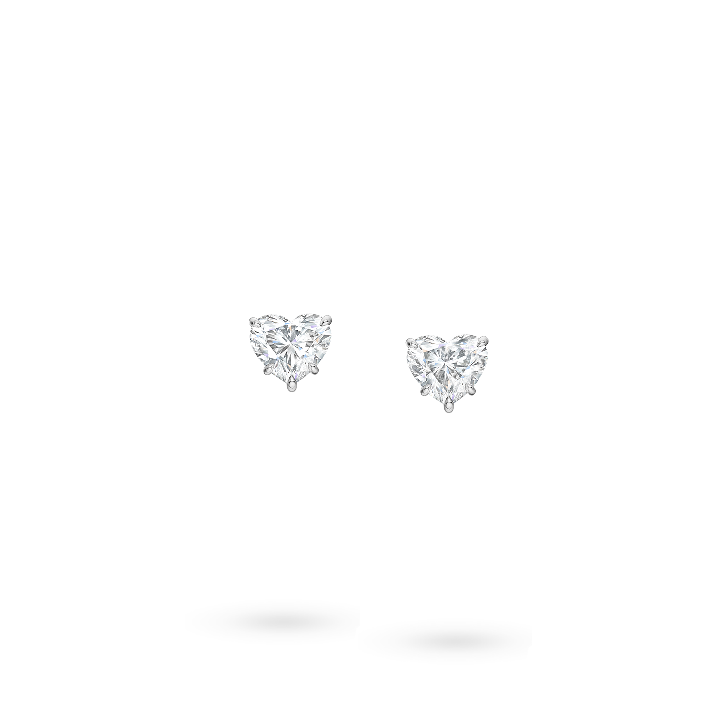 Front view of the Heart-Shaped Diamond Earstuds