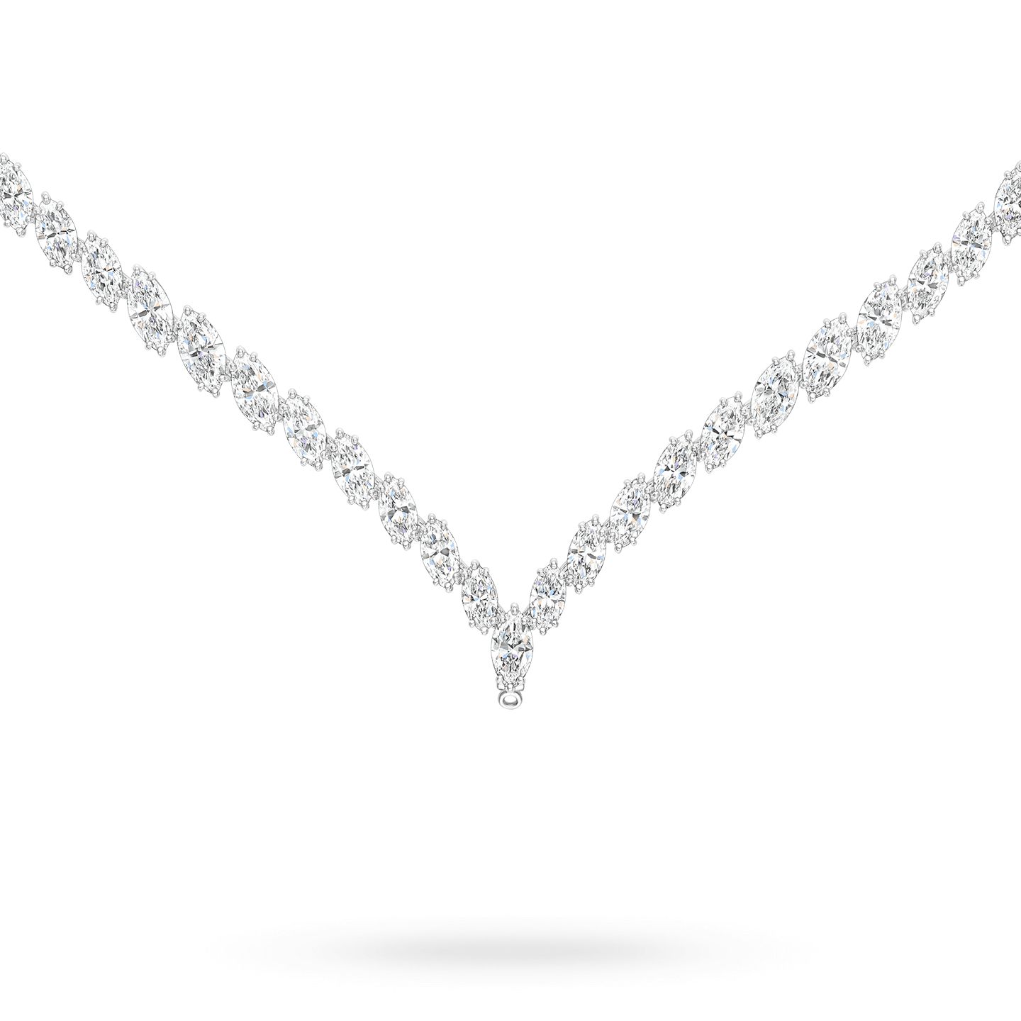 13.65 carat Diamond Rivière (Tennis) Necklace 14k White Gold - Necklaces  Jewelry Collections