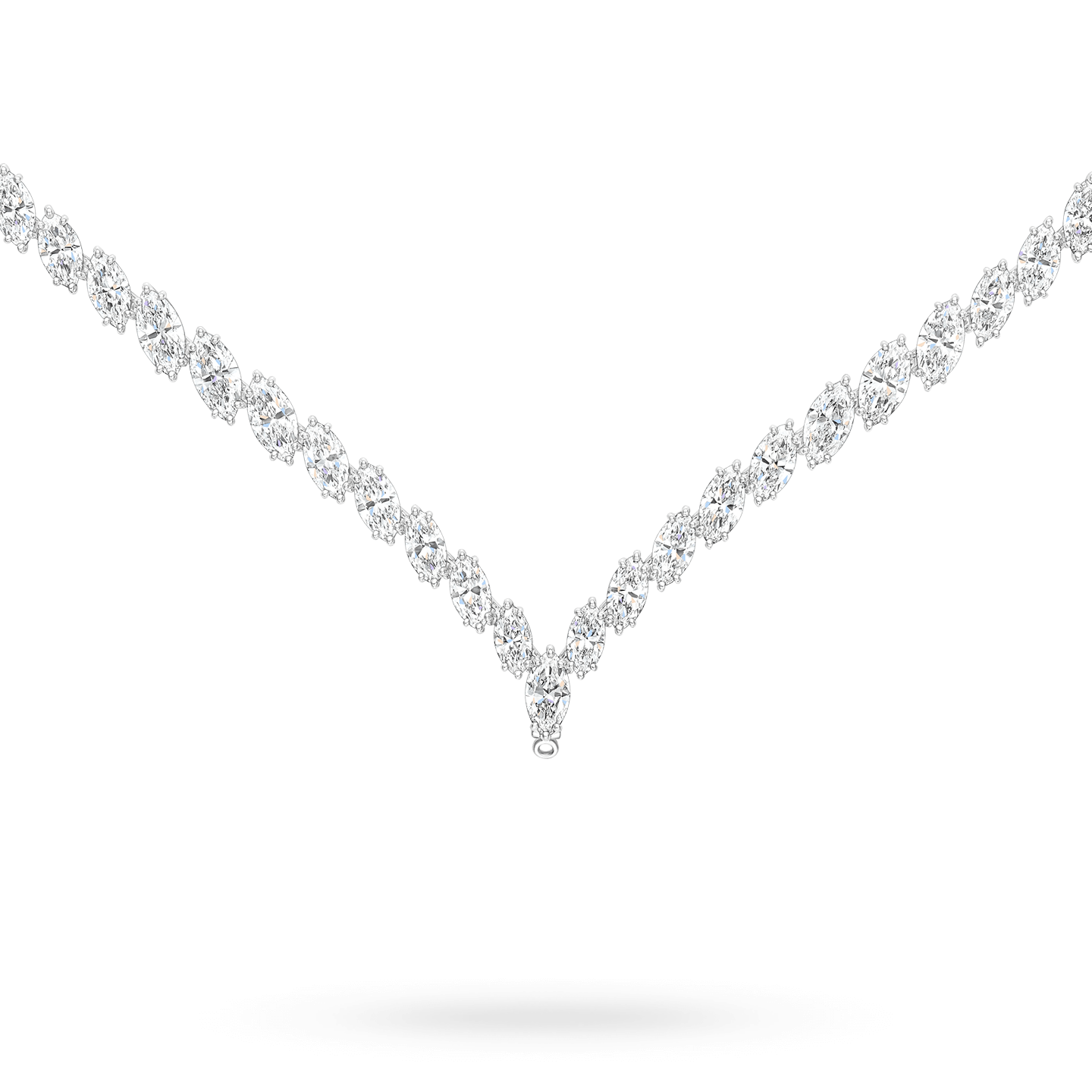 Vue rapprochée de Collier Riviere en diamant taille marquise