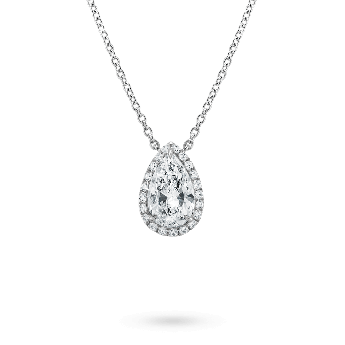 Roberto Coin 18K White Gold Pear Diamond Necklace – Springer's