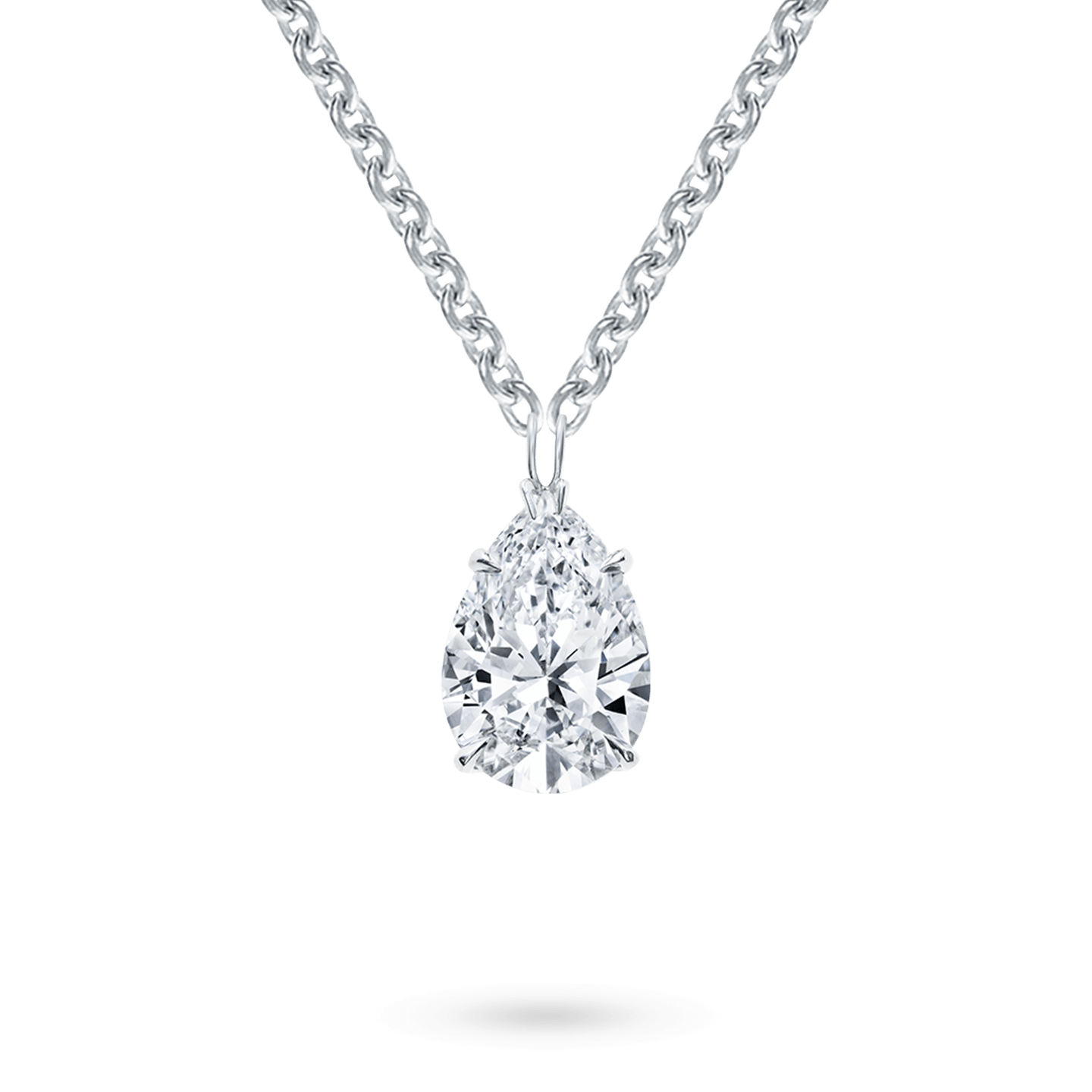 Pear-Shaped Diamond Solitaire Pendant, Product Image 1