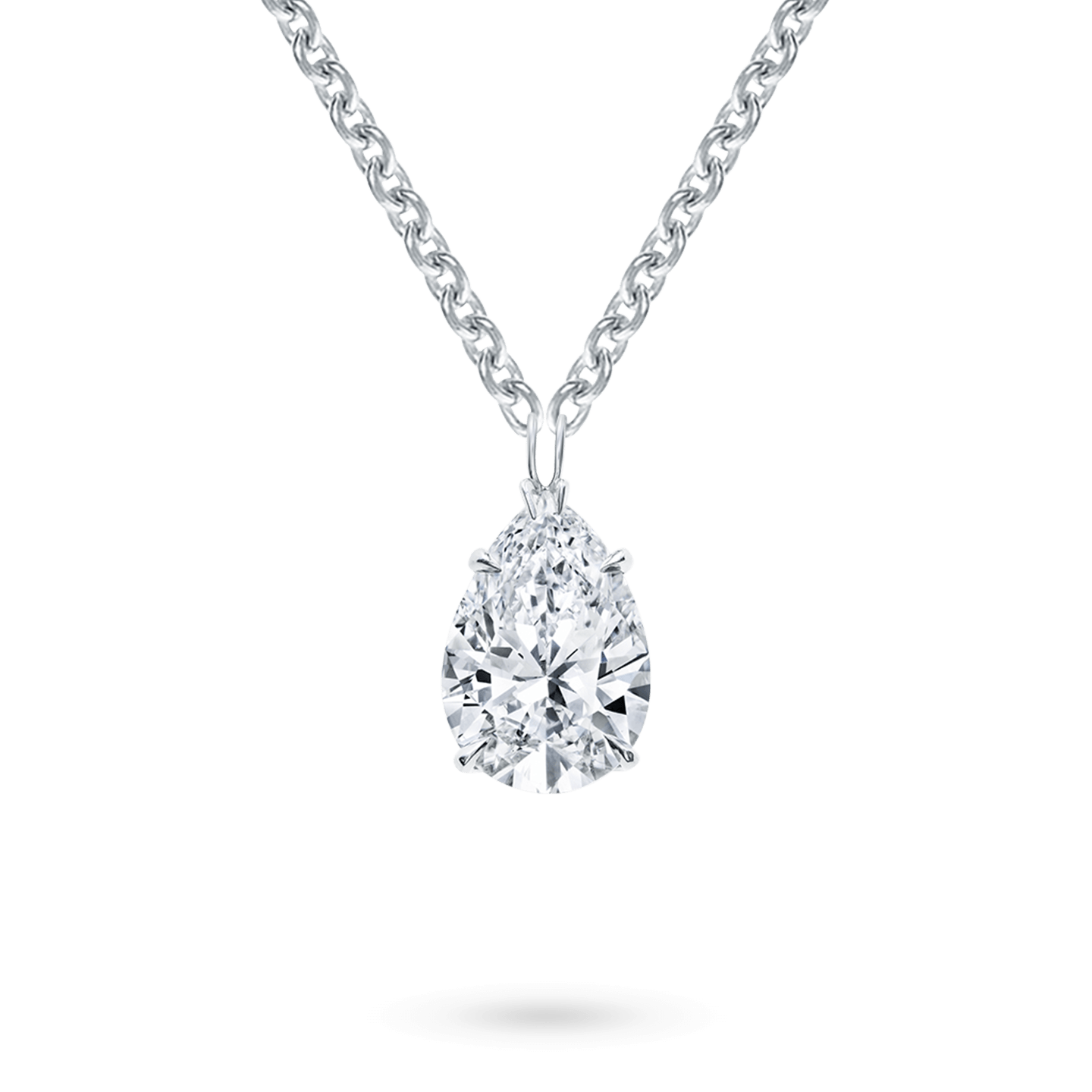 Pear-Shaped Diamond Solitaire Pendant