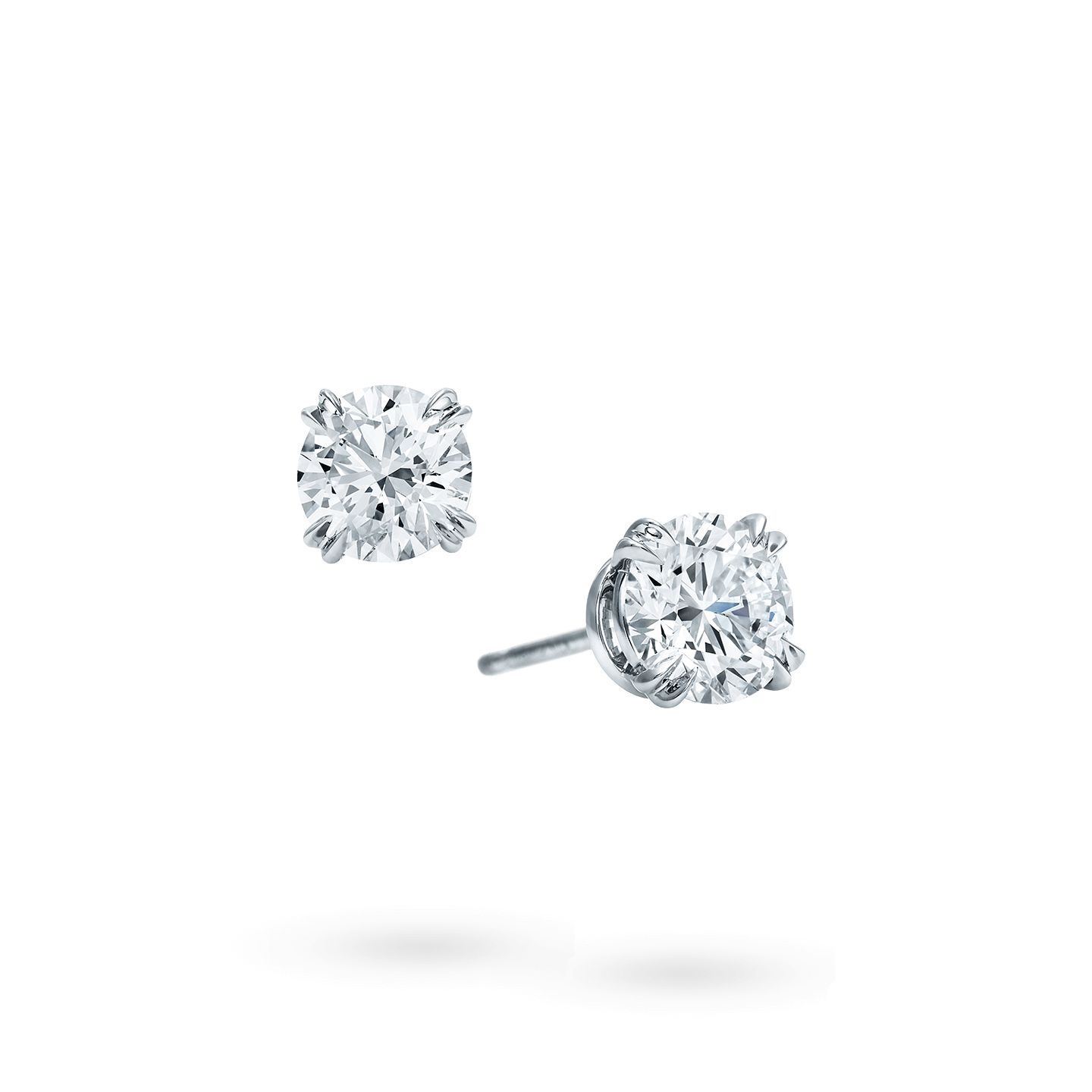 Round Brilliant Diamond Stud Earrings Harry Winston