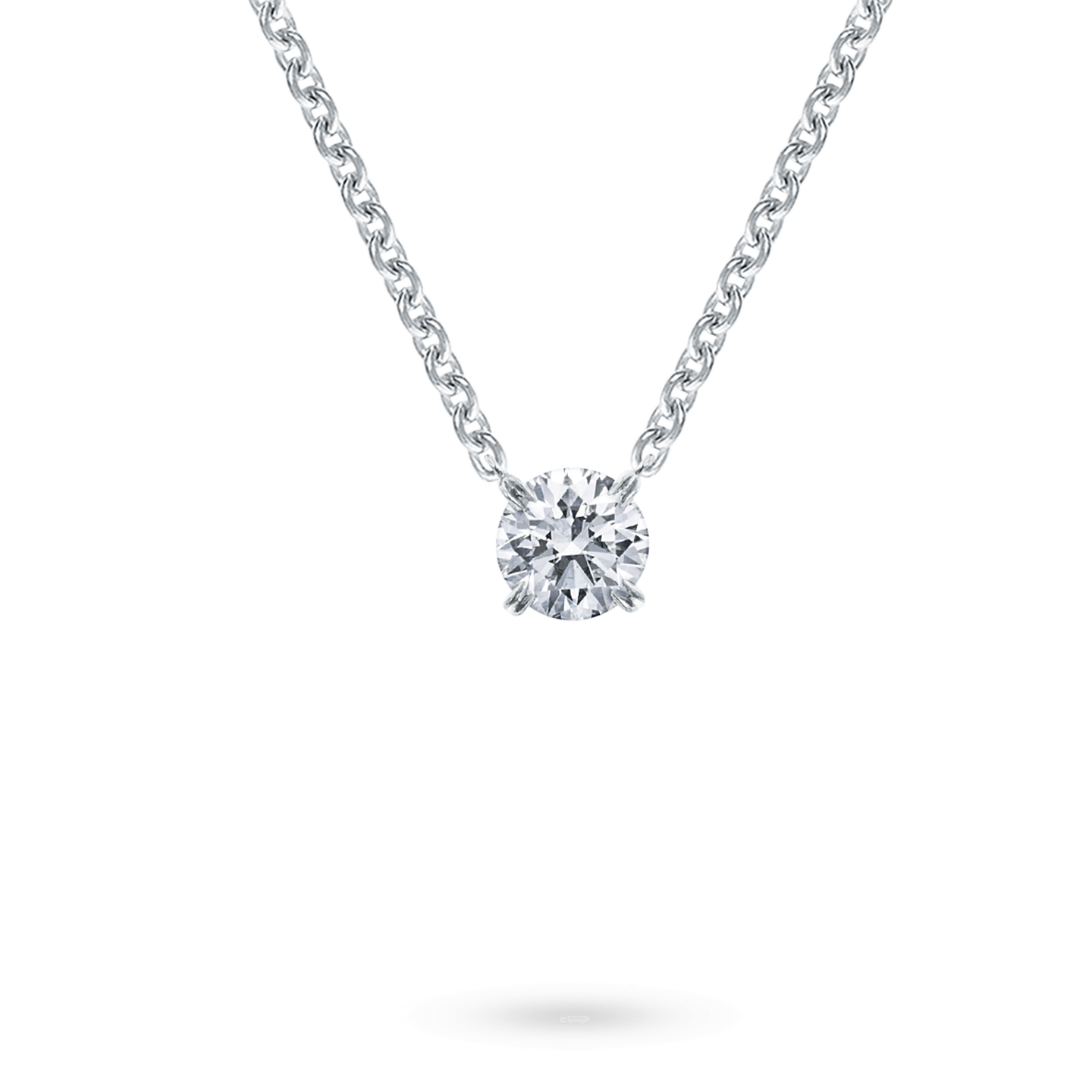 Solitaire Diamond Necklace 1 ct tw Round-cut 14K Rose Gold 18
