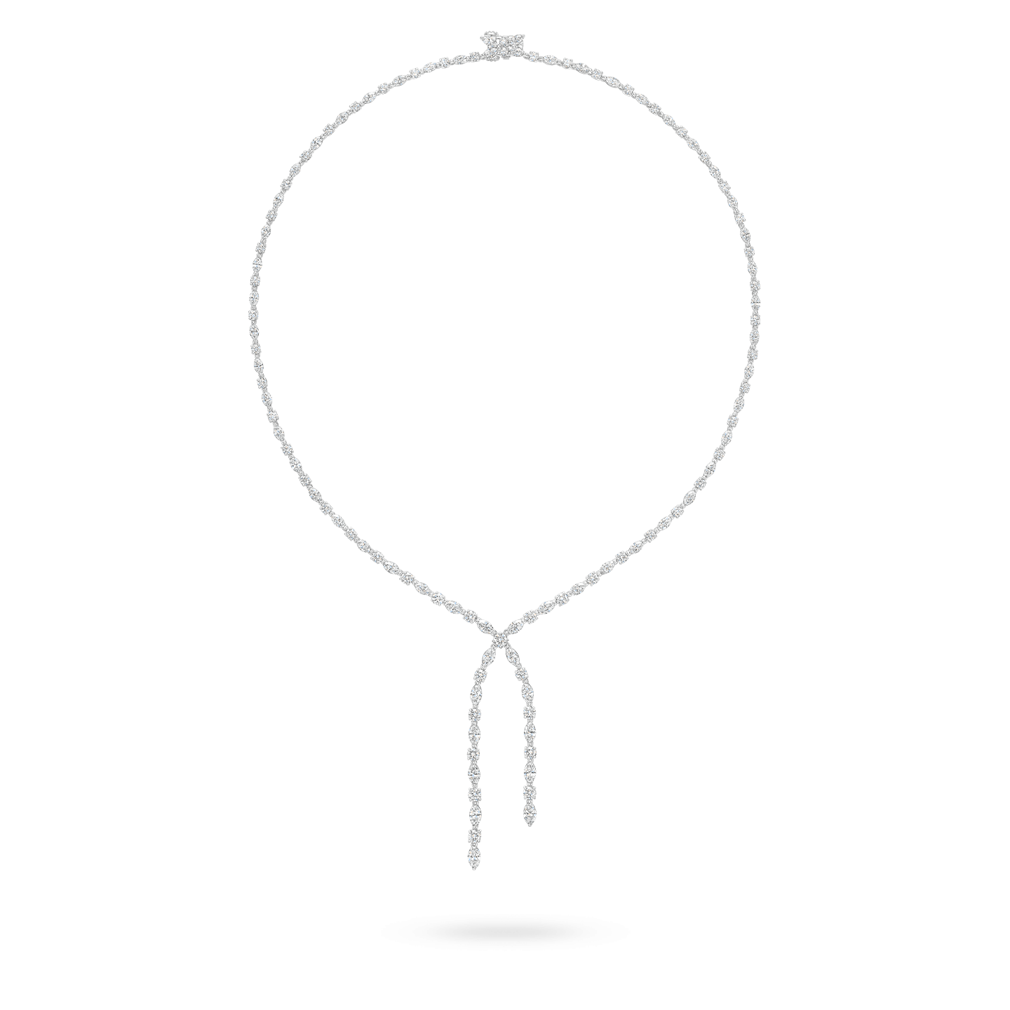 Small Round Brilliant and Marquise Lariat Diamond Necklace, Product Image 1