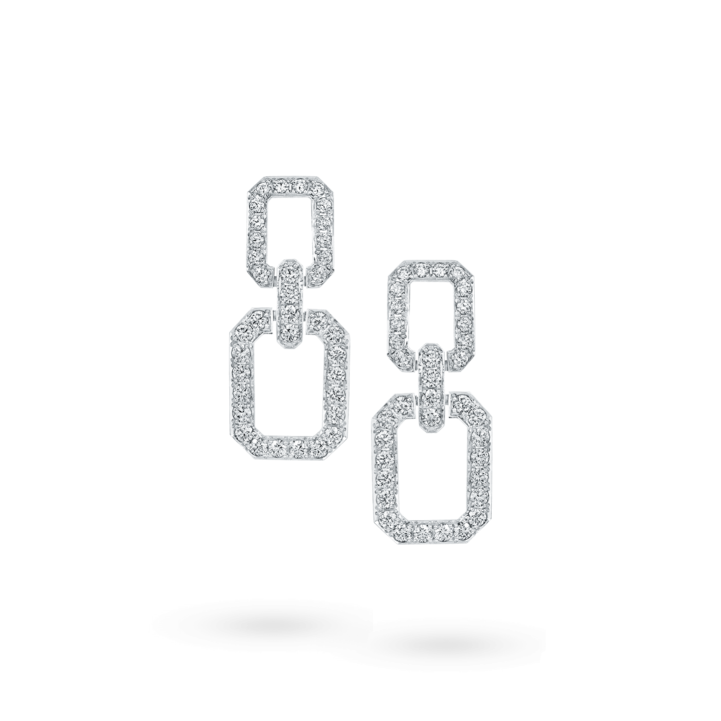 Diamond Links 系列鑽石耳環(小)正面視圖