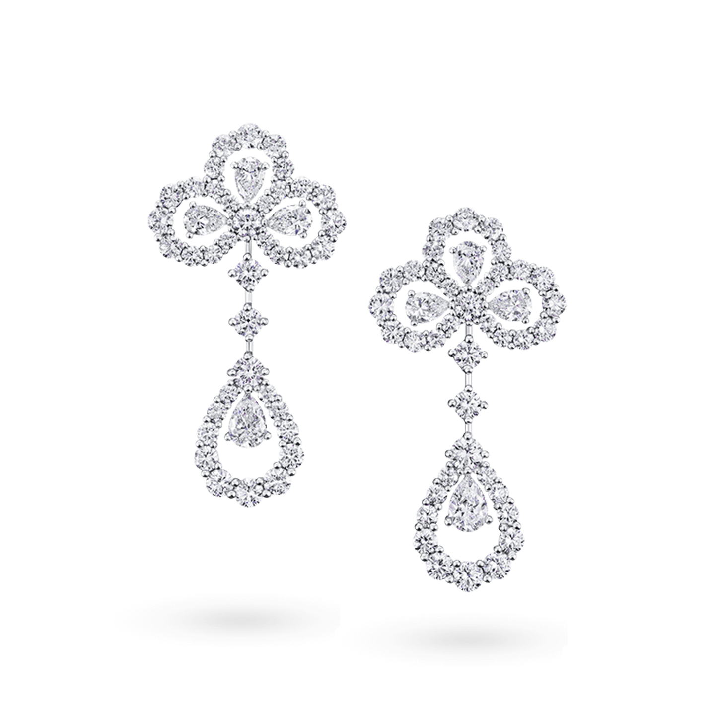 Front view of the Diamond Loop Chandelier Earrings