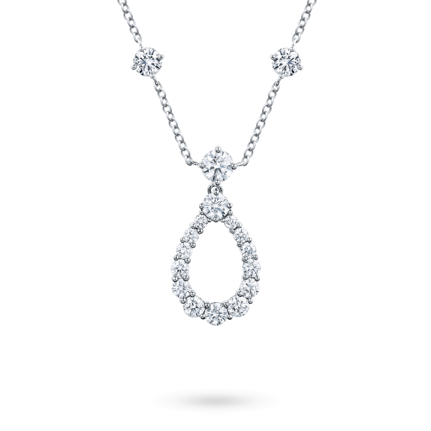 Pendentif Diamond Loop en diamant sur chaîne rondelles sur une chaîne
