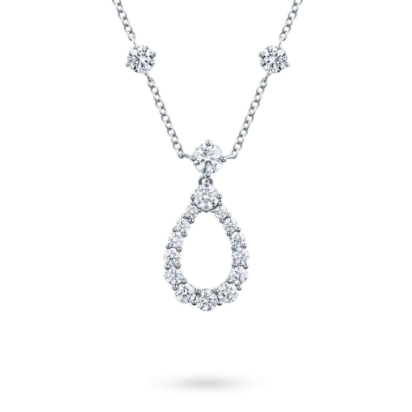Diamond Loop Diamond Pendant on a Rondelle Chain, Product Image 1