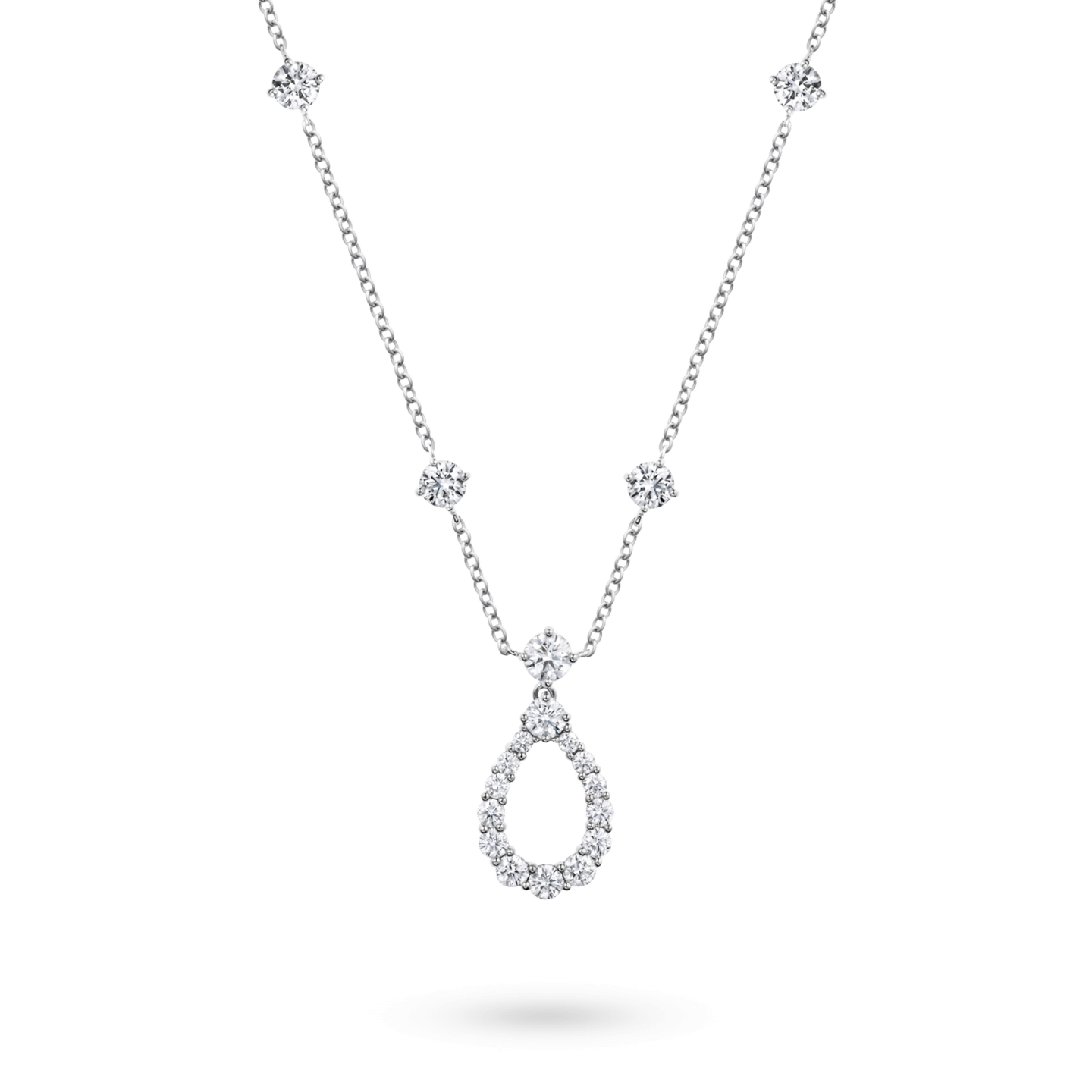 Pendentif Diamond Loop en diamant sur chaîne rondelles sur une chaîne plus longue