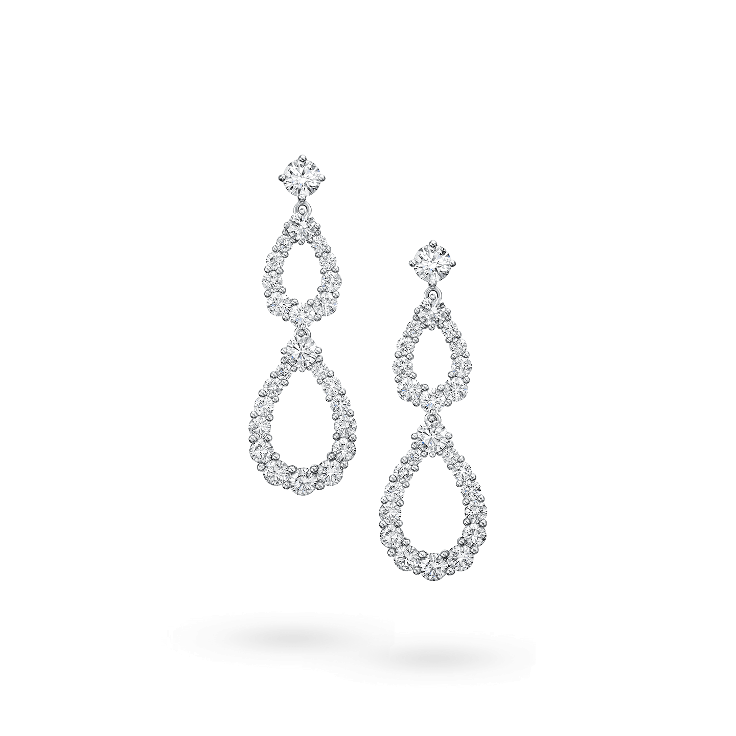 Diamond Loop Double Diamond Loop Diamond Earrings, Product Image 1