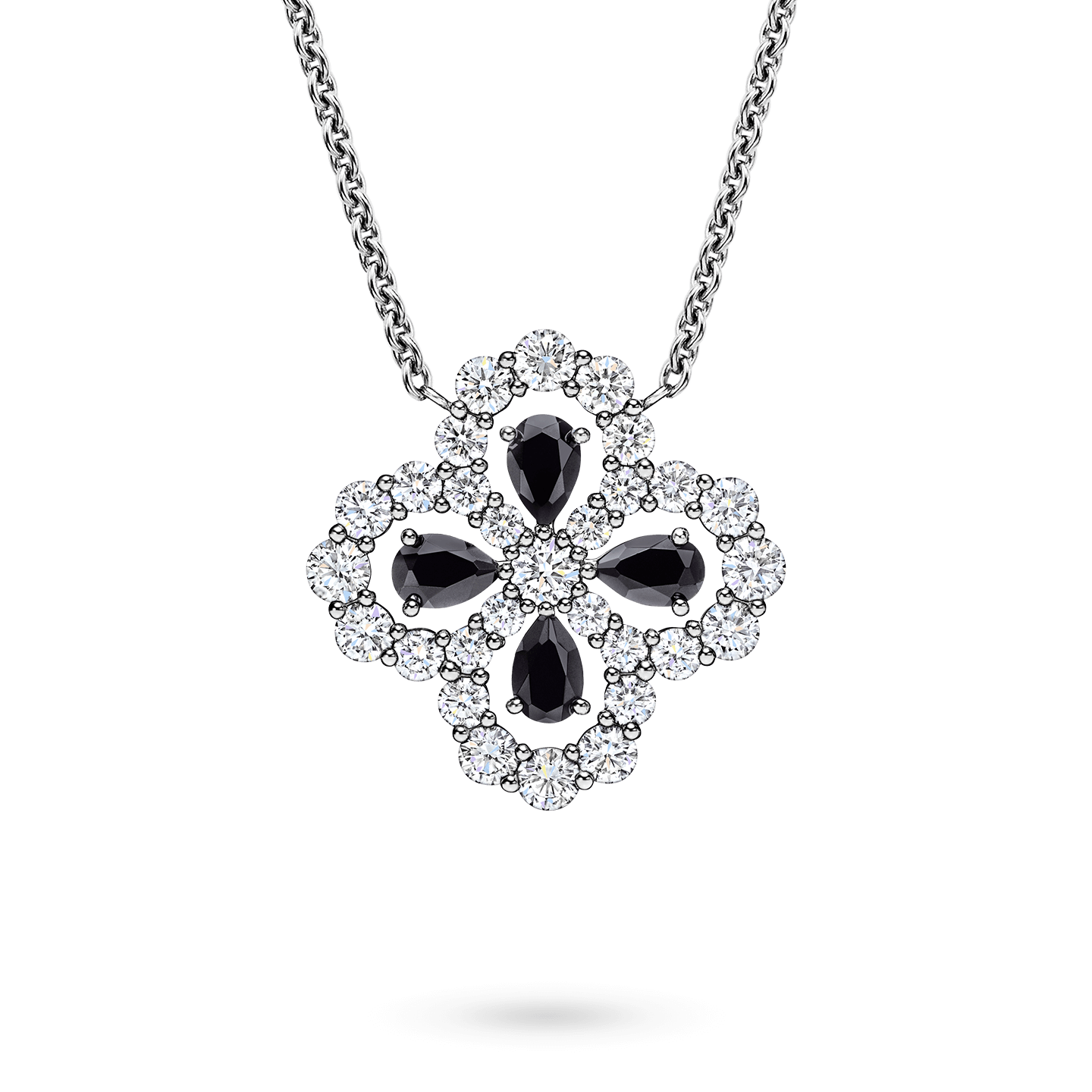 Diamond Loop Full Motif Black Spinel and Diamond Pendant Harry
