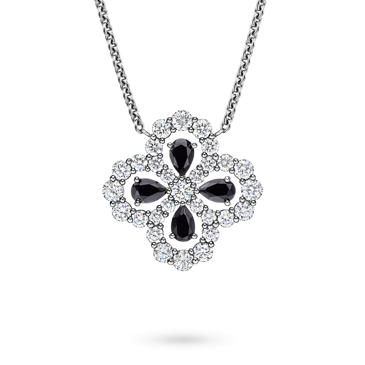 Diamond Loop Full Motif Black Spinel and Diamond Pendant, Product Image 1