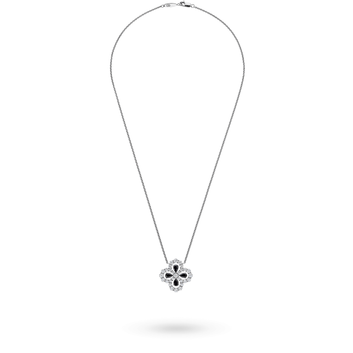 Diamond Loop Full Motif Black Spinel and Diamond Pendant, Product Image 2