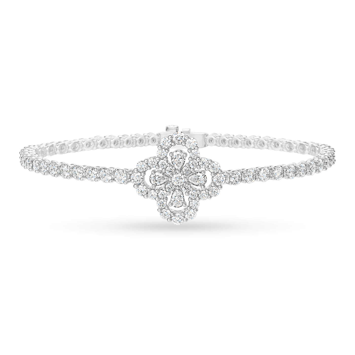 Front view of the Diamond Loop Full Motif Diamond Bracelet