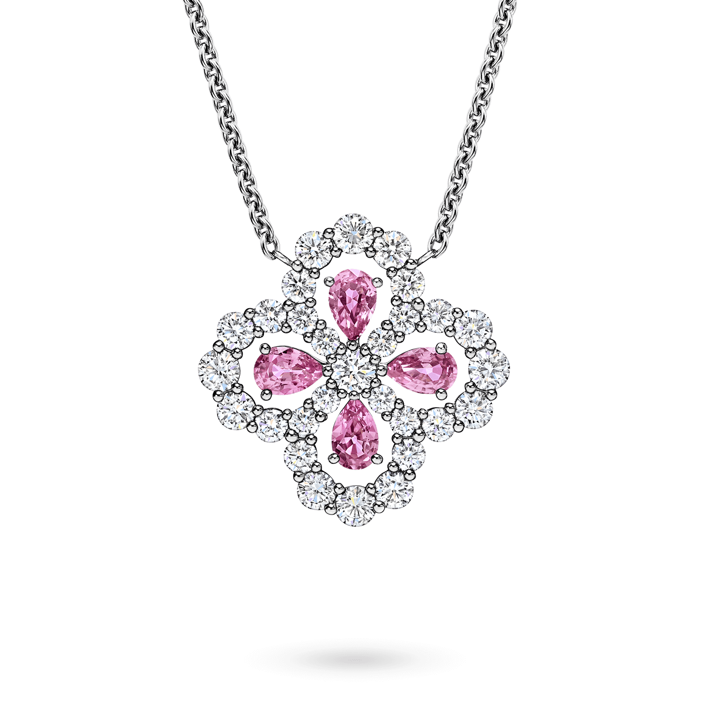 Winston Cluster Pink Sapphire and Diamond Pendant