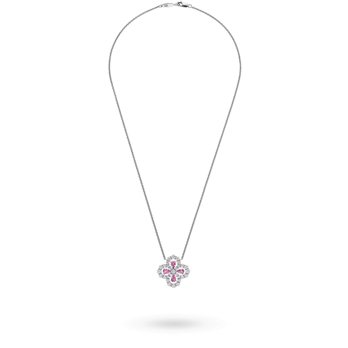 Diamond Loop Full Motif Pink Sapphire and Diamond Pendant, Product Image 2