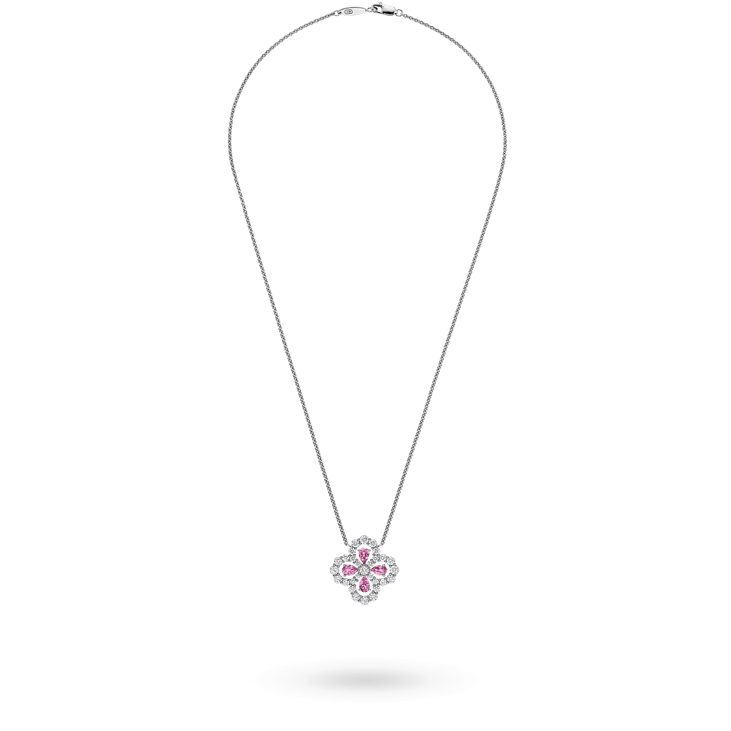 Diamond Loop Full Motif Pink Sapphire and Diamond Pendant Harry