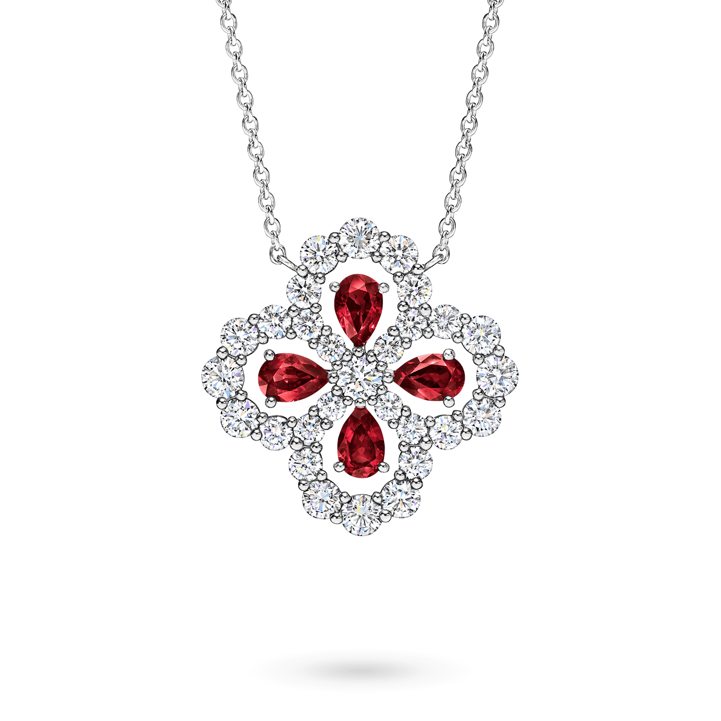 Diamond Loop Full Motif Ruby and Diamond Pendant, Product Image 1