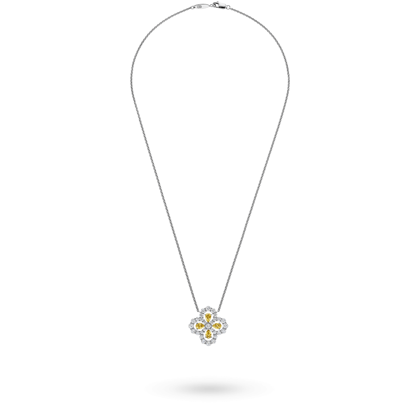 Diamond Loop Full Motif Yellow Sapphire and Diamond Pendant, Product Image 2