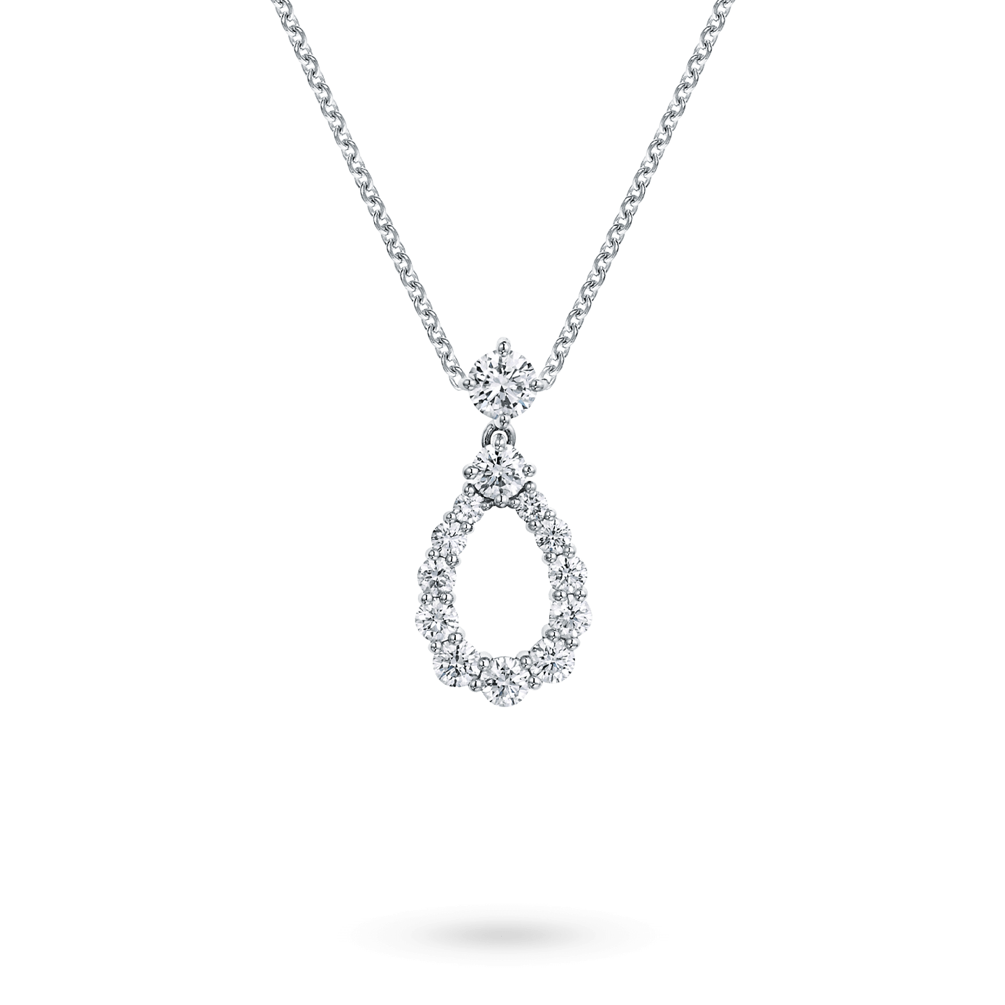 Diamond Loop中号单环钻石项链在一条长链子上