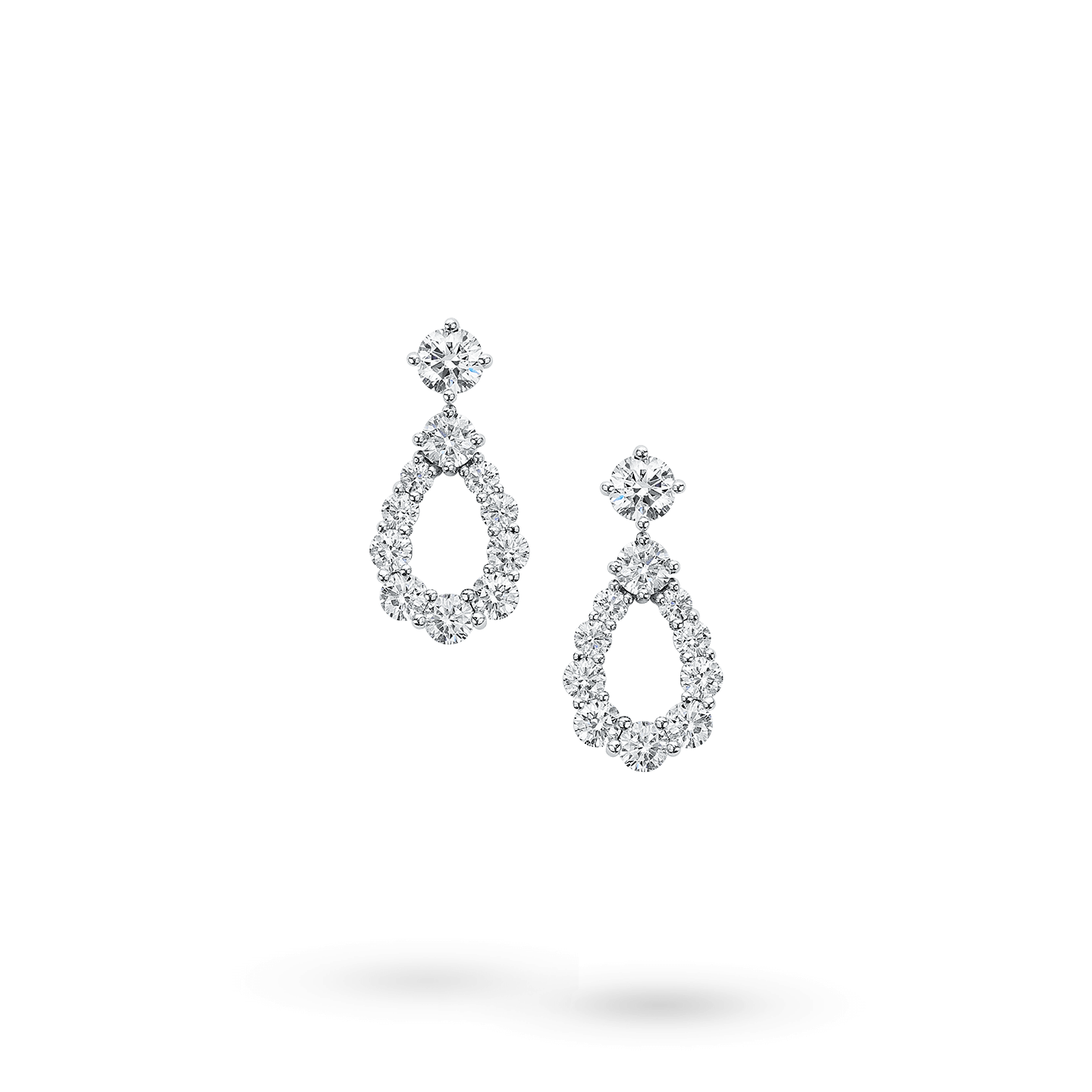 Front view of the Diamond Loop Small Diamond Earrings