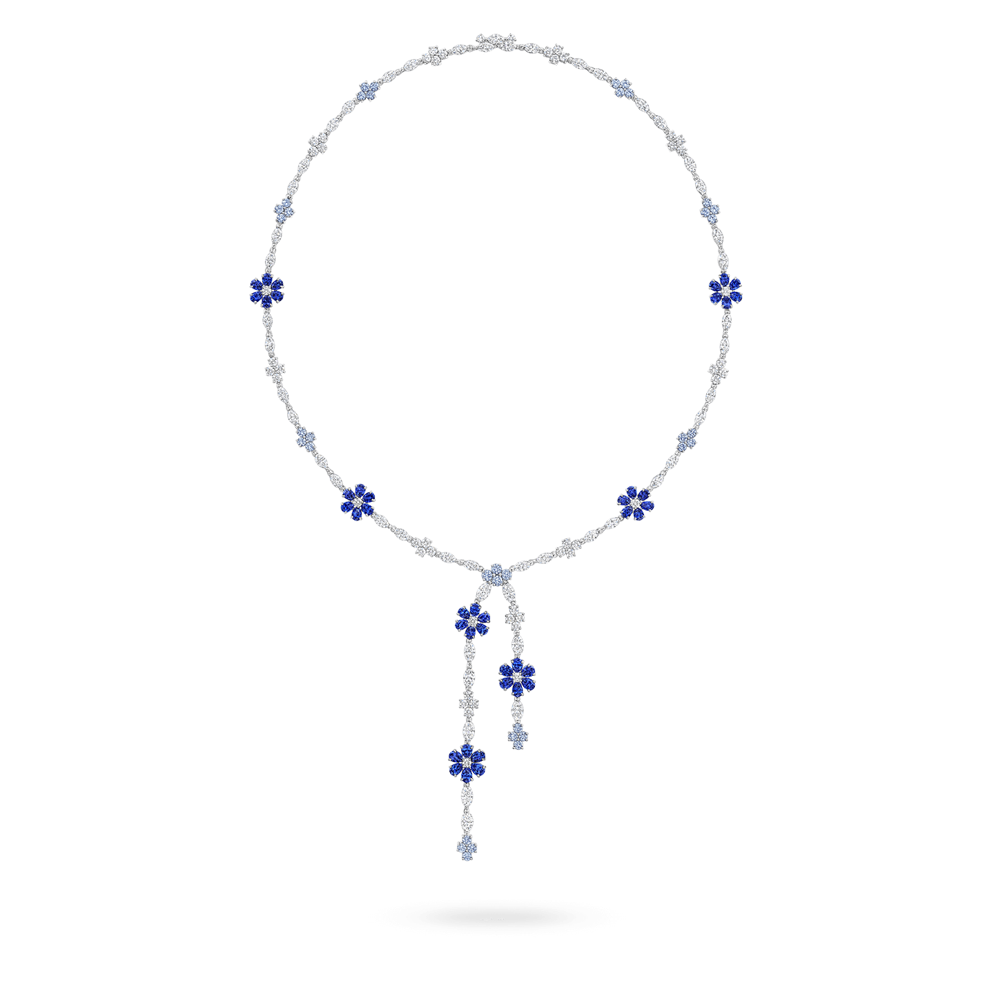 Forget-Me Not Sapphire and Diamond Lariat Necklace | Harry Winston