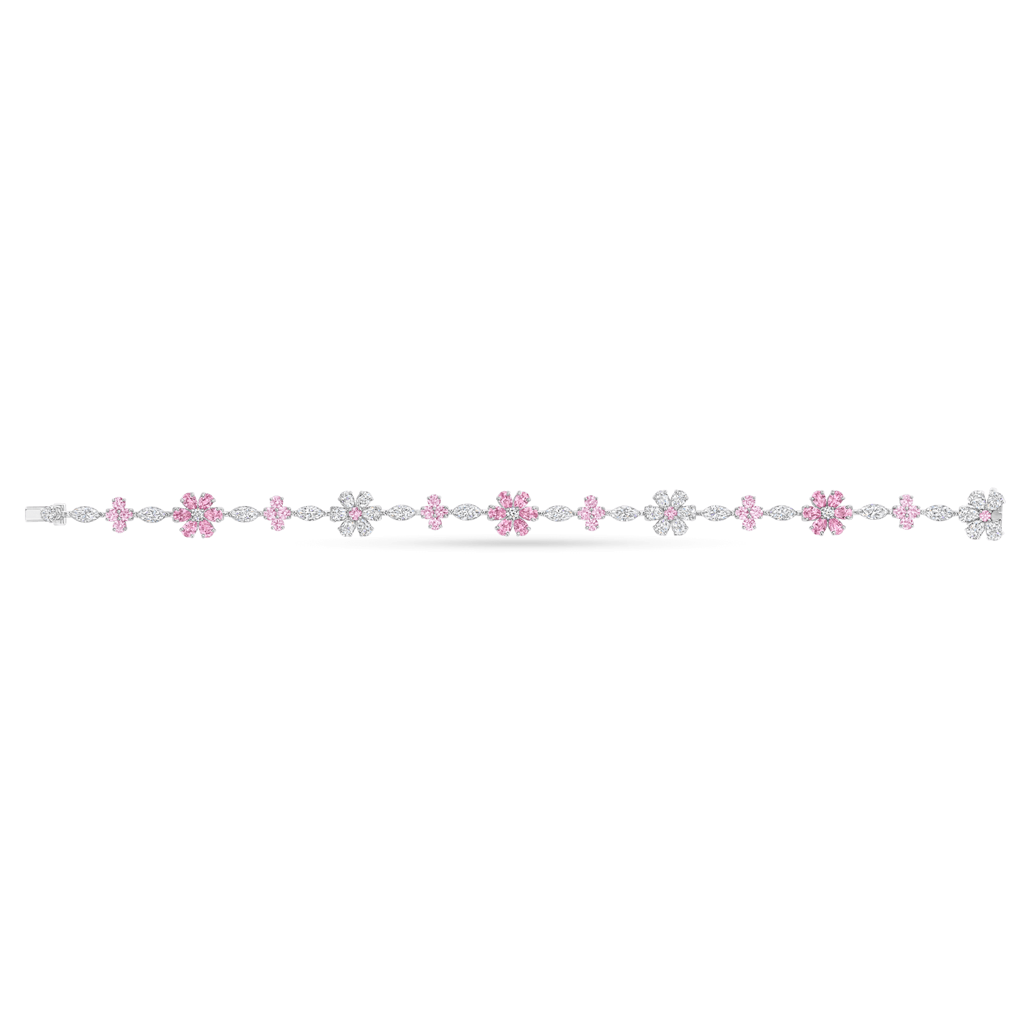 Forget-Me-Not Pink Sapphire and Diamond Bracelet, Product Image 2