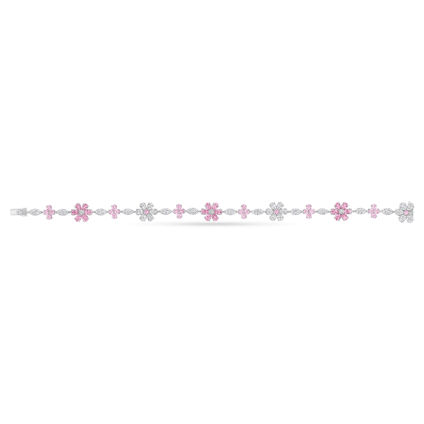 Forget-Me-Not Pink Sapphire and Diamond Lariat Necklace