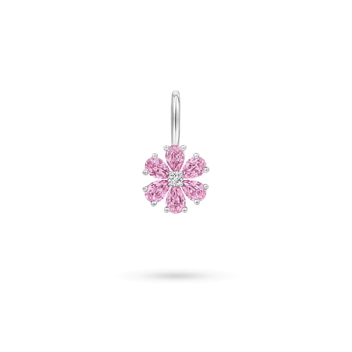 Forget-Me-Not Pink Sapphire and Diamond Charm, Product Image 1