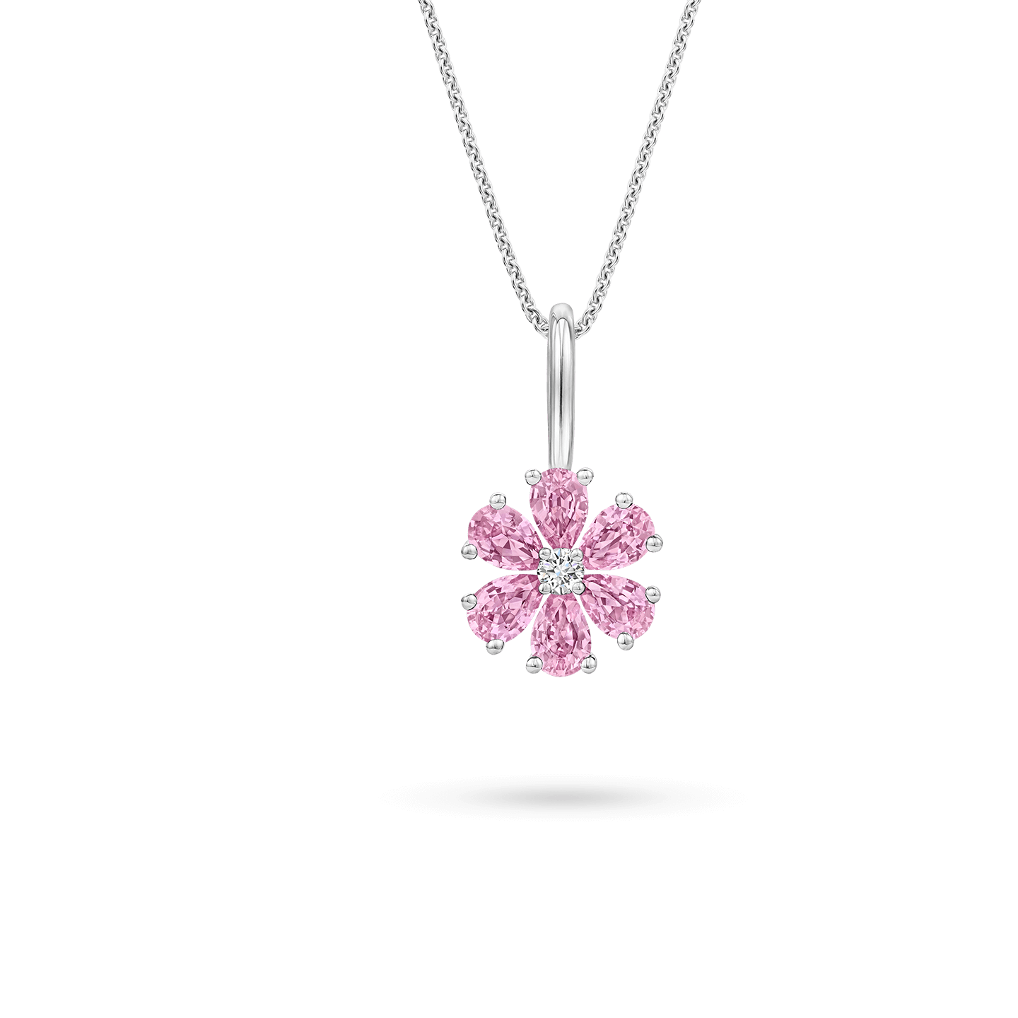 Forget-Me-Not Pink Sapphire and Diamond Charm, Product Image 2