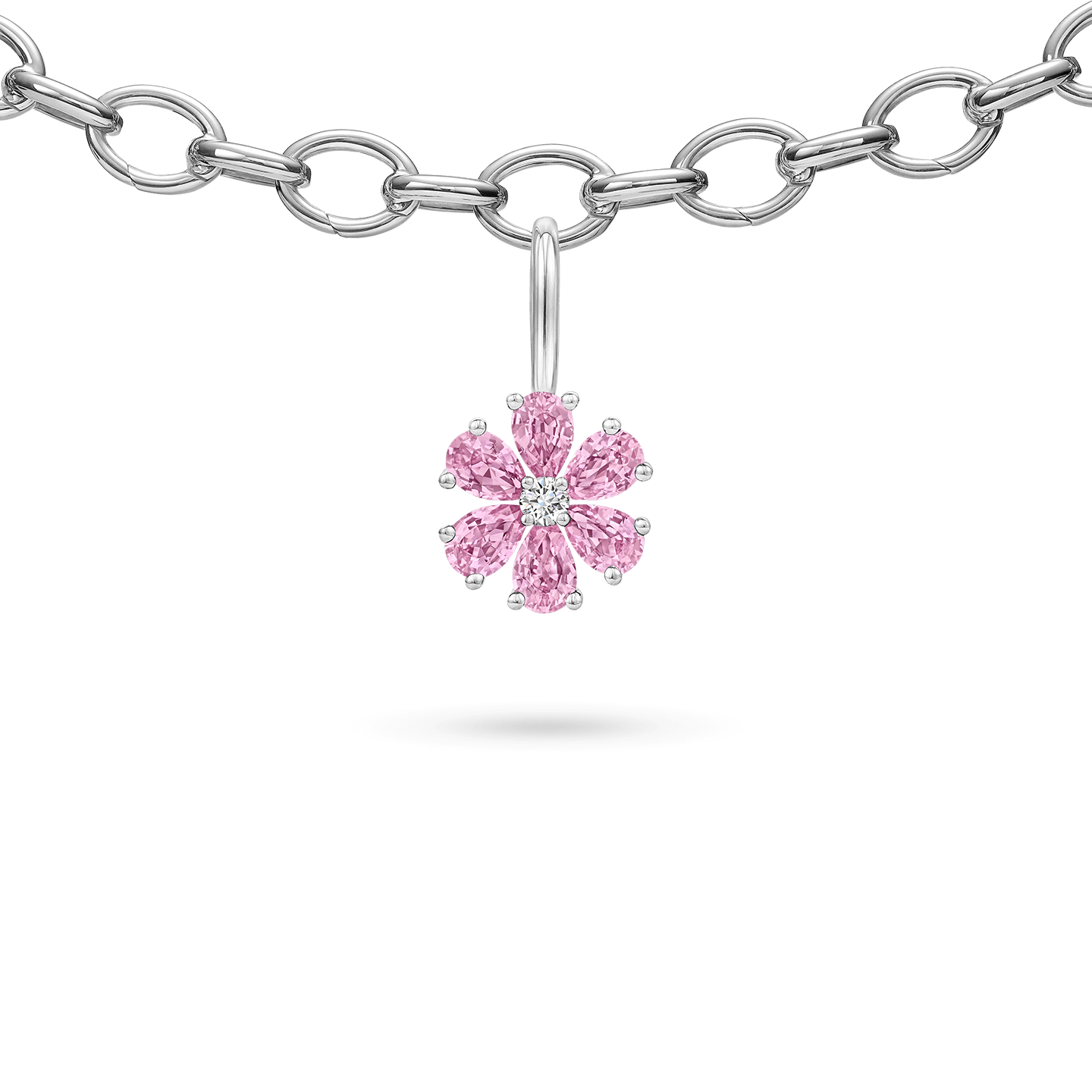 Forget Me Not Pink Sapphire and Diamond Charm Harry Winston