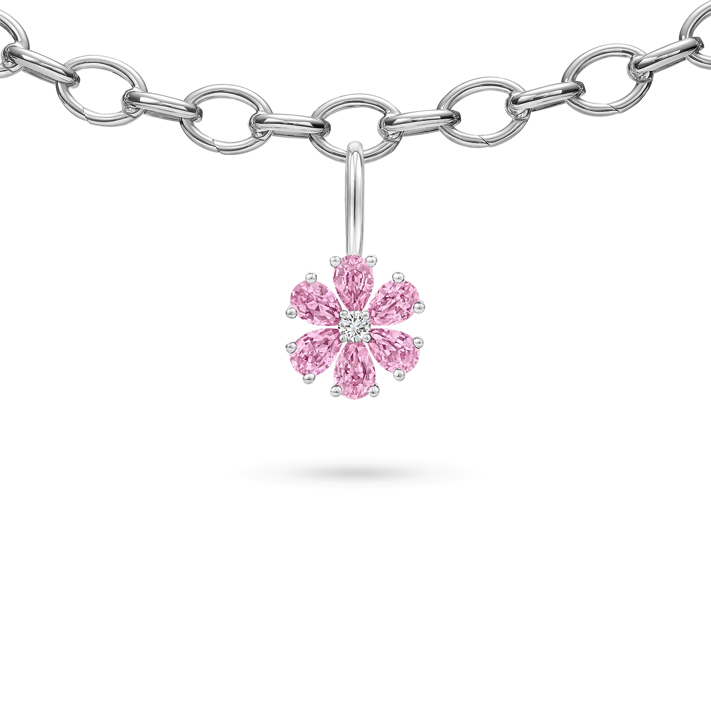 Winston Cluster Pink Sapphire and Diamond Pendant