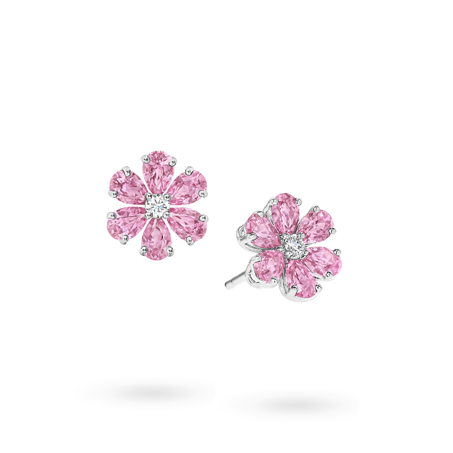 Forget Me Not Pink Sapphire and Diamond Earrings Harry Winston