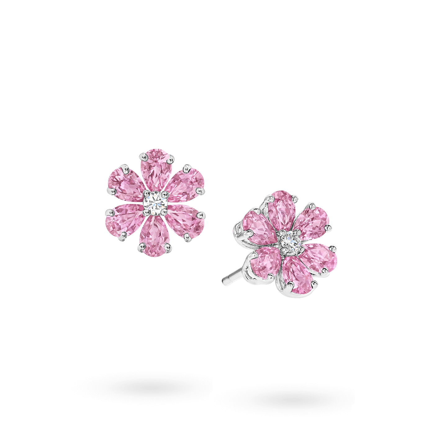 Forget-Me-Not Pink Sapphire and Diamond Pendant