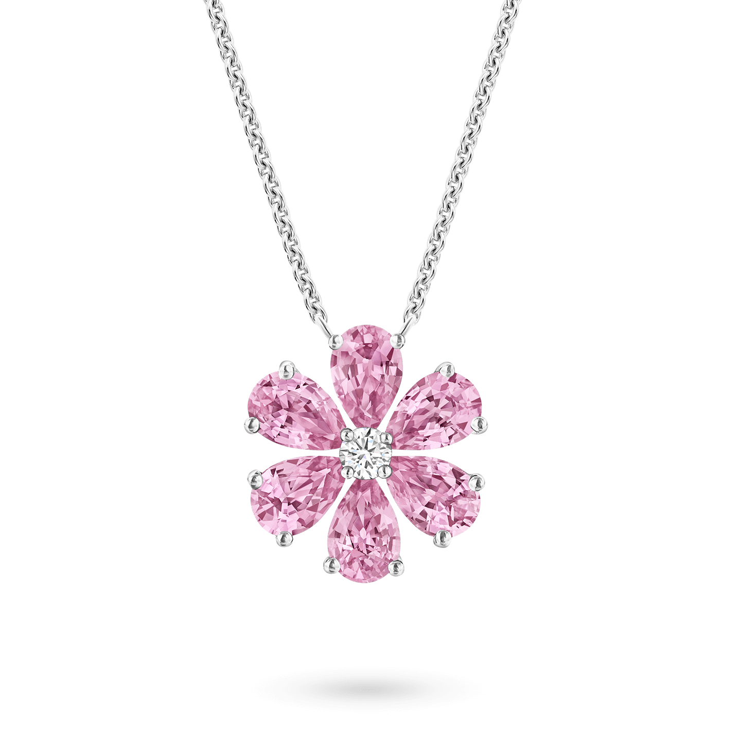 Forget Me Not Pink Sapphire and Diamond Pendant Harry Winston