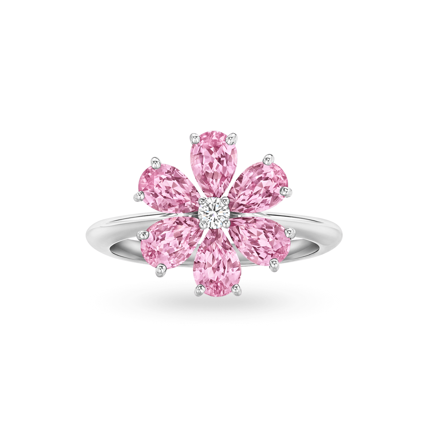 Forget-Me-Not Pink Sapphire and Diamond Ring, Product Image 1