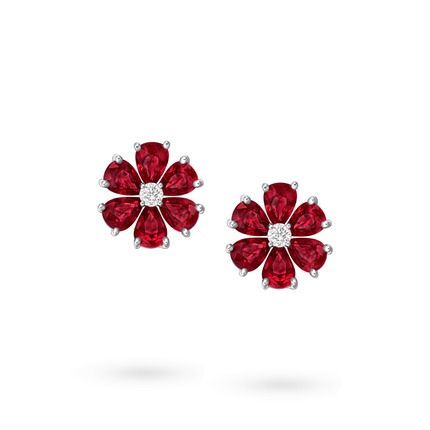 Forget-Me-Not Ruby and Diamond Earrings, Product Image 1