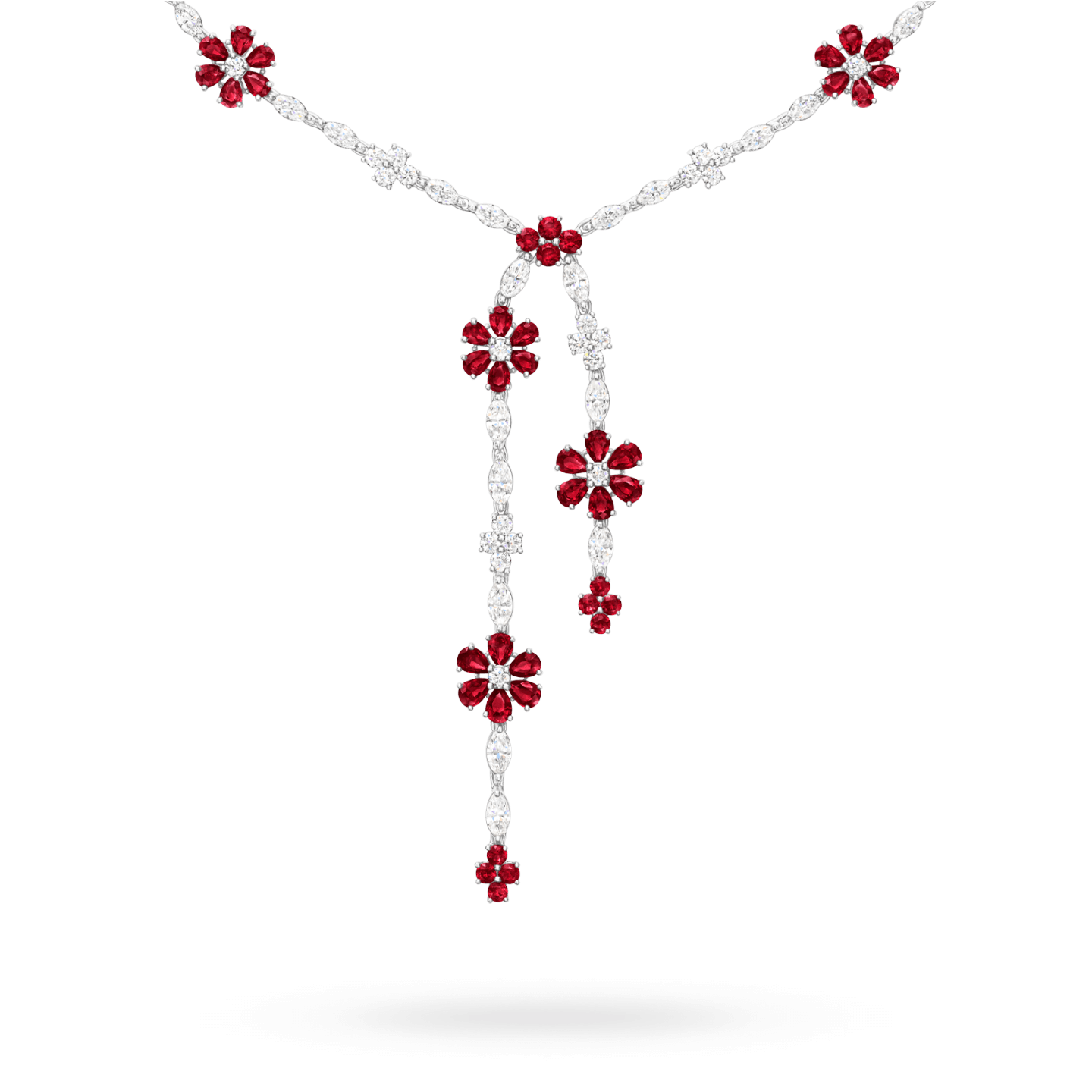 Forget-Me-Not Ruby and Diamond Lariat Necklace, Product Image 2