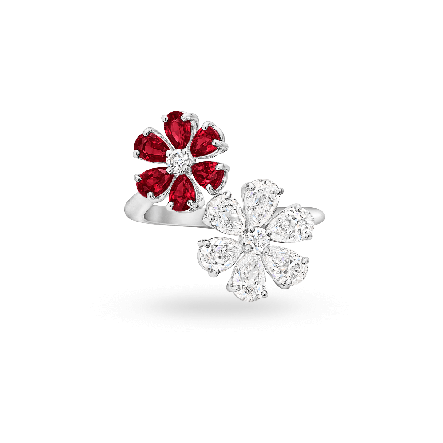 Forget Me Not Ruby and Diamond Twin Ring   Harry Winston