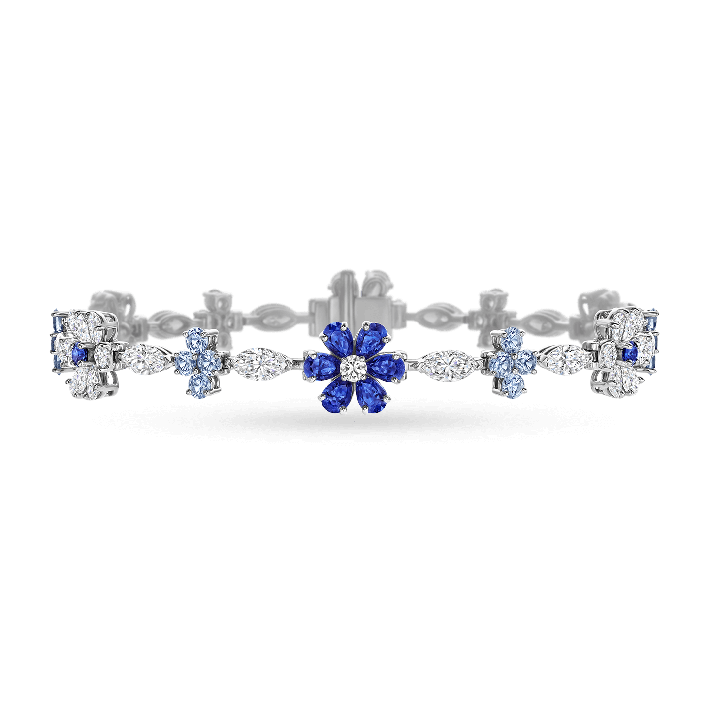 Forget-Me-Not Sapphire and Diamond Bracelet, Product Image 1