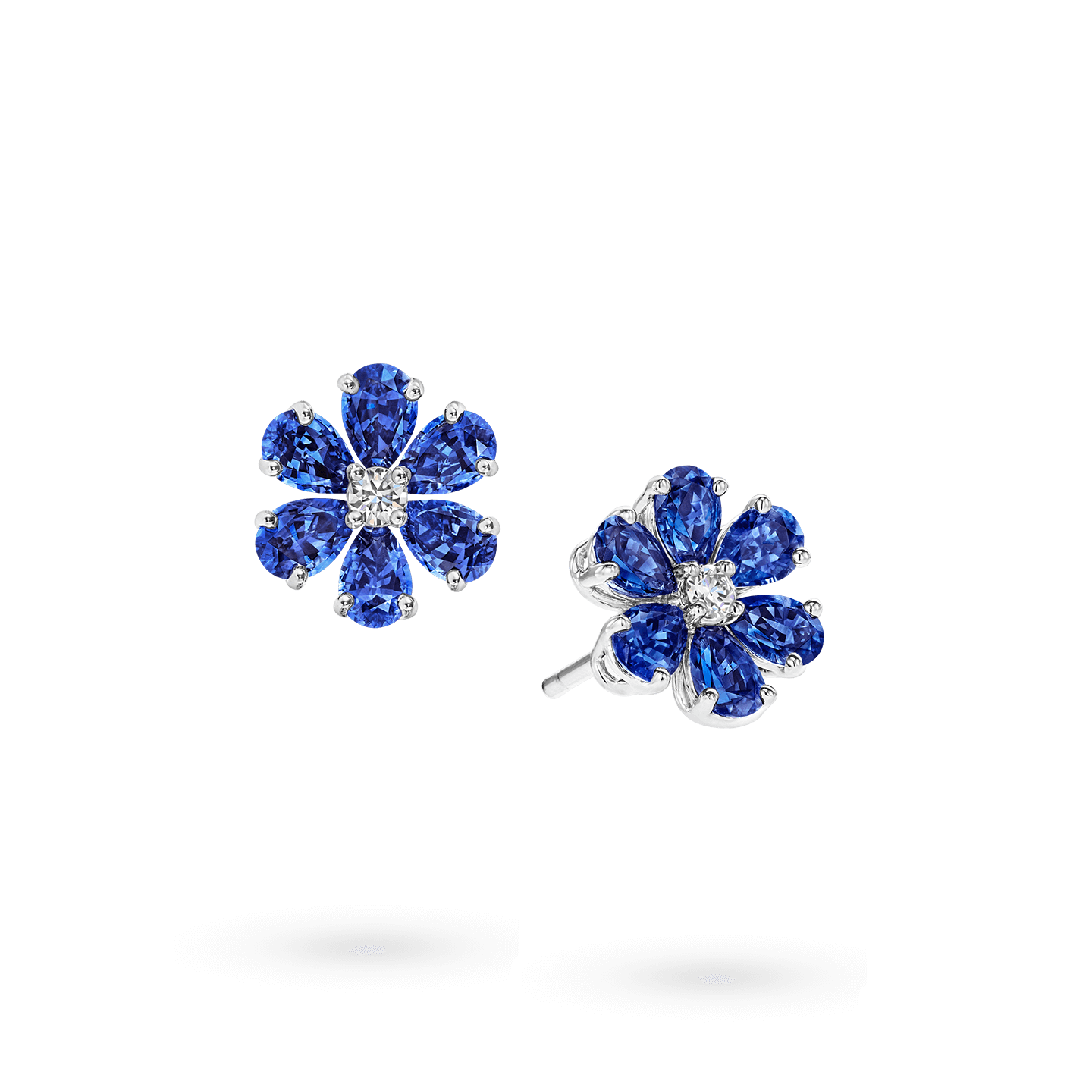 Forget-Me-Not Sapphire and Diamond Earrings, Product Image 2