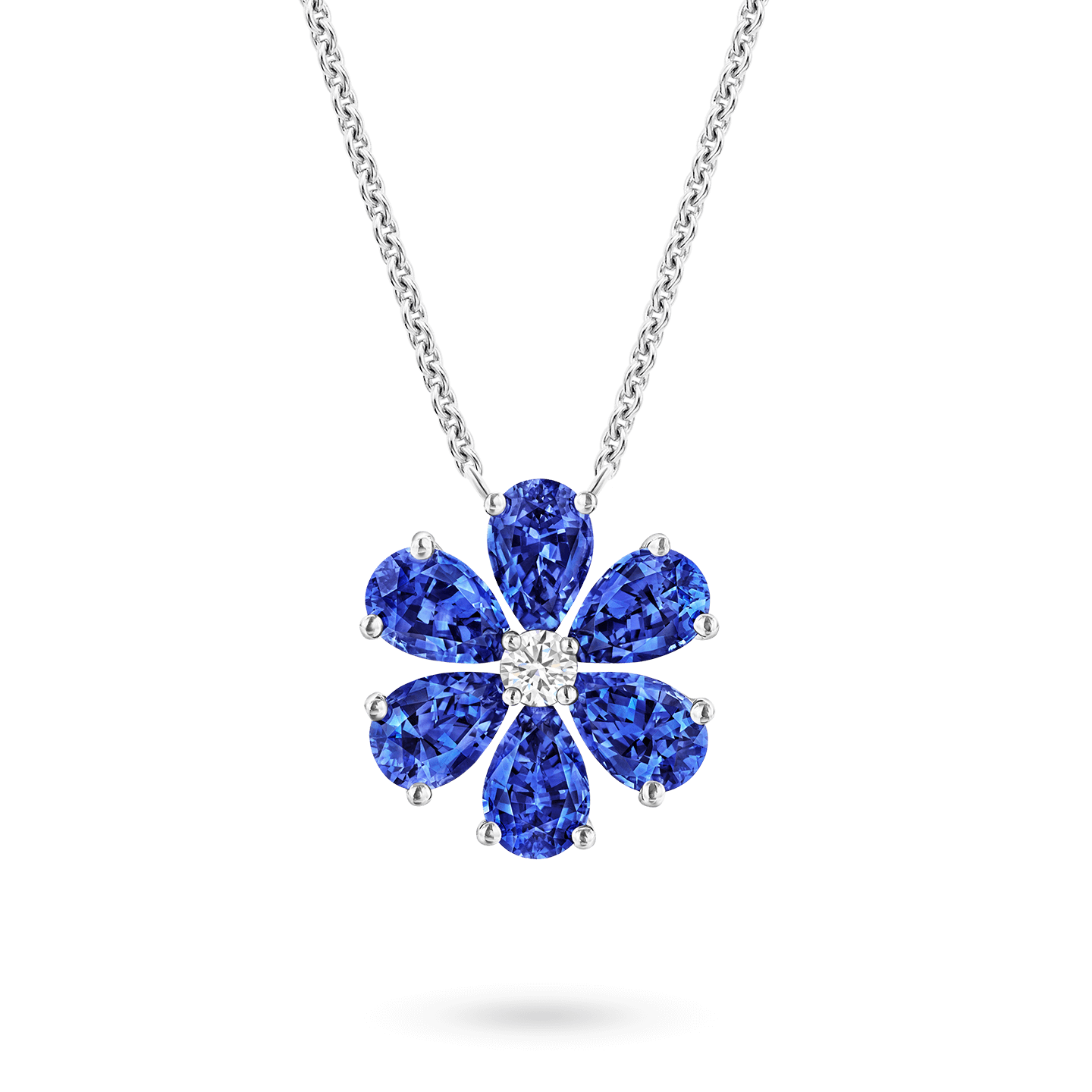 14K White Gold Sapphire Birthstone Necklace