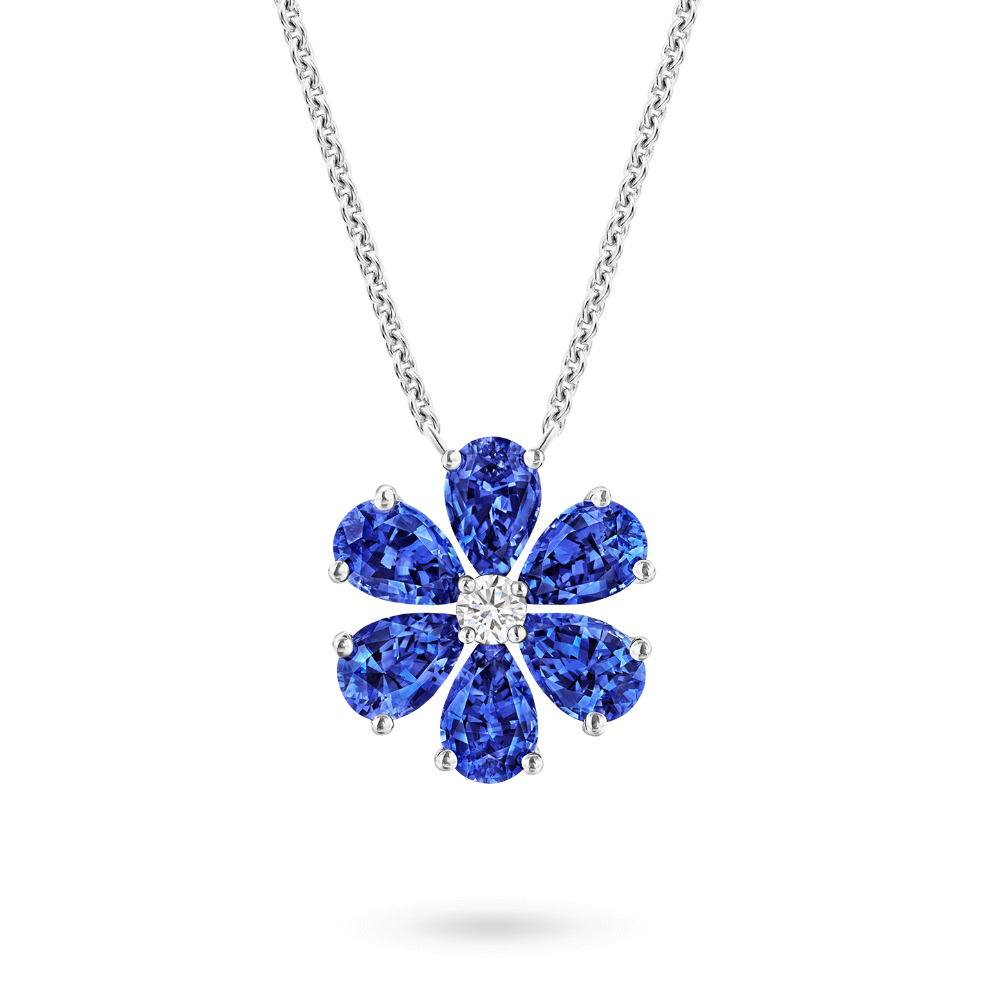 Forget-Me-Not Sapphire and Diamond Pendant, Product Image 1