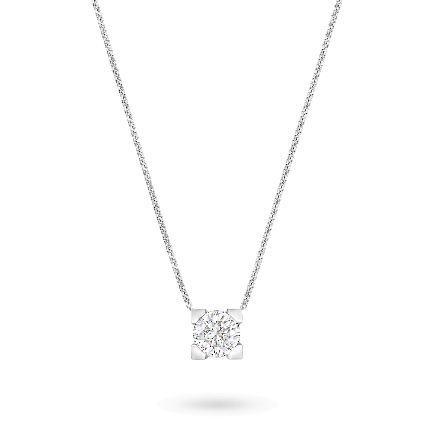 HW Logo Diamond Pendant Stud on a longer chain