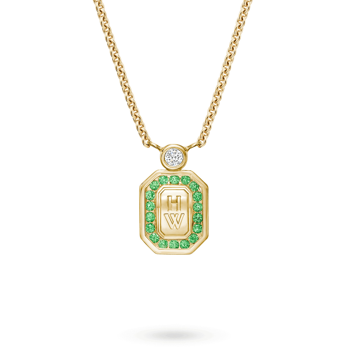 HW Logo Pendant with Tsavorites 